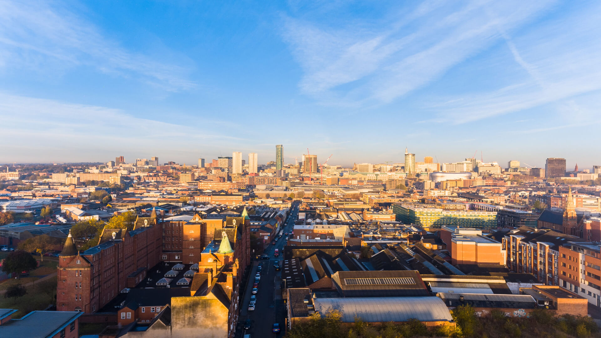 View of Birmingham UK skyline